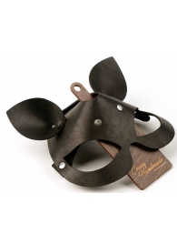 Черная кожаная маска  Кошка  с маленькими ушками - Crazy Handmade - купить с доставкой в Туле