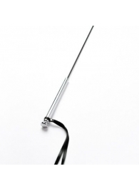 Черный кожаный стек с гладкой ручкой - 55 см. - Crazy Handmade - купить с доставкой в Туле