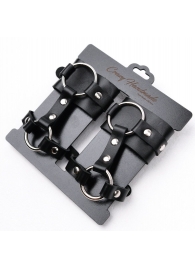 Черные наручники с креплением на кисть руки - Crazy Handmade - купить с доставкой в Туле