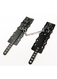 Узорчатые кожаные оковы с регулируемыми ремешками - Crazy Handmade - купить с доставкой в Туле