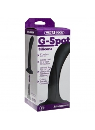 Черная изогнутая насадка Vac-U-Lock G-Spot - 16,5 см. - Doc Johnson - купить с доставкой в Туле