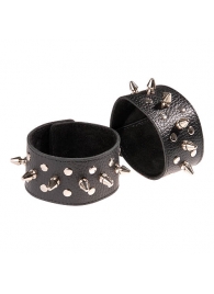 Чёрные напульсники с шипами и заклепками - Sitabella - купить с доставкой в Туле