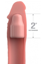 Телесная насадка-удлинитель 2 Inch Silicone X-tension with Strap - 20,3 см. - Pipedream - в Туле купить с доставкой