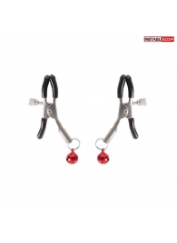 Серебристые зажимы на соски с шариками - Notabu - купить с доставкой в Туле