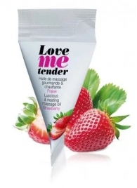 Съедобное согревающее массажное масло Love Me Tender Strawberry с ароматом клубники - 10 мл. - Love to Love - купить с доставкой в Туле