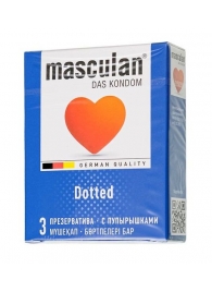 Презервативы с пупырышками Masculan Dotted - 3 шт. - Masculan - купить с доставкой в Туле