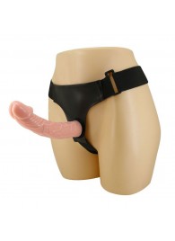 Гладкий фаллоимитатор с крупной головкой на ремешках - 19,7 см. - Baile - купить с доставкой в Туле