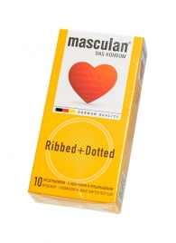 Презервативы с колечками и пупырышками Masculan Ribbed+Dotted - 10 шт. - Masculan - купить с доставкой в Туле