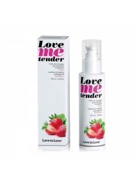 Съедобное согревающее массажное масло Love Me Tender Strawberry с ароматом клубники - 100 мл. - Love to Love - купить с доставкой в Туле