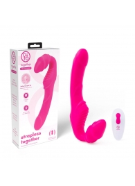 Розовый безремневой страпон на радиоуправлении Strapless Together - 22 см. - Together Toy - купить с доставкой в Туле