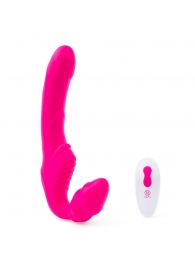 Розовый безремневой страпон на радиоуправлении Strapless Together - 22 см. - Together Toy - купить с доставкой в Туле