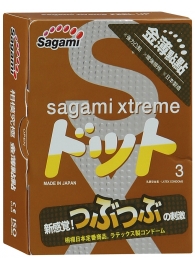 Презервативы Sagami Xtreme FEEL UP с точечной текстурой и линиями прилегания - 3 шт. - Sagami - купить с доставкой в Туле
