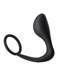 Черное эрекционное кольцо с анальной пробкой Anal Plug With Cockring - Dream Toys - в Туле купить с доставкой