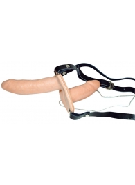 Телесный женский страпон с вагинальной пробкой Strap-On Duo - 15 см. - Orion - купить с доставкой в Туле