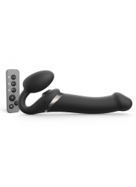 Черный безремневой страпон Multi Orgasm Size L с клиторальной стимуляцией - Strap-on-me - купить с доставкой в Туле