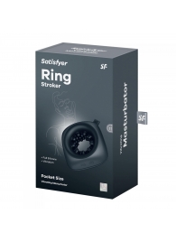 Черный мужской вибромассажер Ring Stroker - Satisfyer - в Туле купить с доставкой