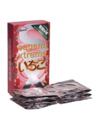 Презервативы Sagami Xtreme Strawberry c ароматом клубники - 10 шт. - Sagami - купить с доставкой в Туле