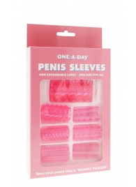 Набор из 7 розовых насадок на пенис ONE-A-DAY PENIS SLEEVES PINK - Seven Creations - в Туле купить с доставкой