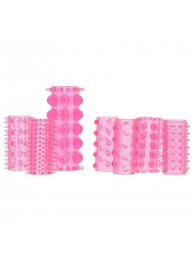 Набор из 7 розовых насадок на пенис ONE-A-DAY PENIS SLEEVES PINK - Seven Creations - в Туле купить с доставкой