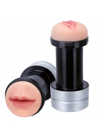 Двусторонний мастурбатор REALSTUFF 2 IN 1 HUMMER MOUTH   VAGINA - ротик и вагина - Dream Toys - в Туле купить с доставкой