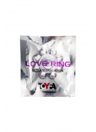 Прозрачное гелевое эрекционное кольцо-цветок - Toyfa Basic - в Туле купить с доставкой