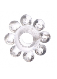 Прозрачное гелевое эрекционное кольцо-цветок - Toyfa Basic - в Туле купить с доставкой