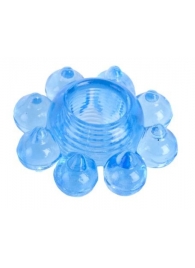 Голубая гелевая насадка-цветок - Toyfa Basic - в Туле купить с доставкой