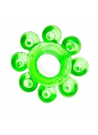 Зеленое эрекционное кольцо-цветок - Toyfa Basic - в Туле купить с доставкой