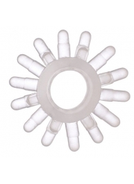 Прозрачное гелевое эрекционное кольцо с шипиками - Toyfa Basic - в Туле купить с доставкой