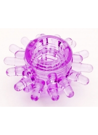 Фиолетовое гелевое эрекционное кольцо с шипиками - Toyfa Basic - в Туле купить с доставкой