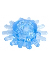 Голубая гелевая насадка с шипиками - Toyfa Basic - в Туле купить с доставкой