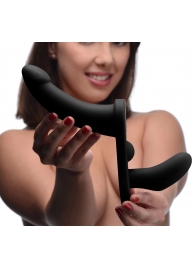 Черный вибрострапон Double Take 10X Double Penetration Vibrating Strap-on Harness - XR Brands - купить с доставкой в Туле