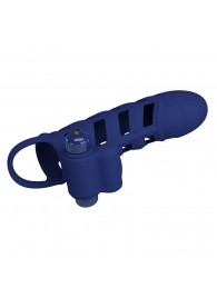 Синяя насадка на пенис Powerful Ring - 18,8 см. - Baile - в Туле купить с доставкой