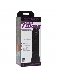 Насадка-фаллоимитатор для страпон-систем Vac-U-Lock CodeBlack 7 Inch Thin Dong - 18,3 см. - Doc Johnson - купить с доставкой в Туле