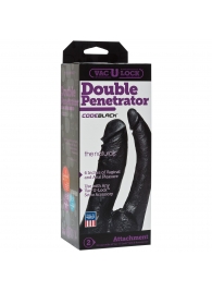 Черная насадка-фаллоимитатор для двойной стимуляции Double Penetrator - 16 см. - Doc Johnson - купить с доставкой в Туле