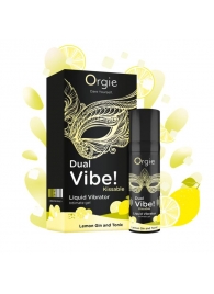 Съедобный жидкий вибратор Dual Vibe! со вкусом лимонного джина с тоником - 15 мл. - ORGIE - купить с доставкой в Туле