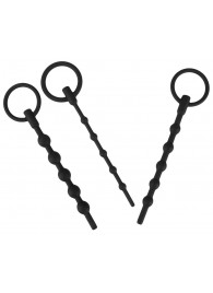 Набор из 3 черных силиконовых уретральных стимуляторов Training Set - Orion - купить с доставкой в Туле