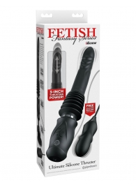 Черный автоматический вибромассажер с вибропулей Ultimate Silicone Thruster - Pipedream - купить с доставкой в Туле