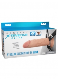 Полый страпон на ремнях 6’’ Hollow Silicone Strap-on - Pipedream - купить с доставкой в Туле