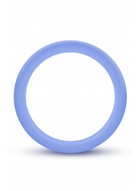 Голубое люминесцентное кольцо Silicone Glo Cock Ring - Blush Novelties - в Туле купить с доставкой