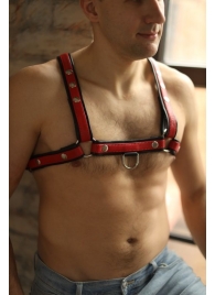 Черно-красная мужская портупея Black-Red - БДСМ Арсенал - купить с доставкой в Туле