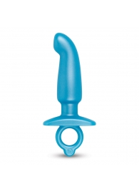 Голубая анальная пробка для массажа простаты Hither Silicone Prostate Plug - 14,3 см. - b-Vibe - в Туле купить с доставкой