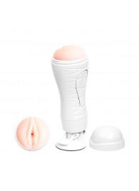 Мастурбатор-вагина Flora White с присоской и 12 режимами вибрации - Baile - в Туле купить с доставкой