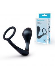 Черное эрекционное кольцо со стимулятором простаты Ringer Cock Ring   Plug - b-Vibe - в Туле купить с доставкой