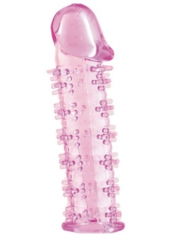 Розовая насадка на пенис с шипами - 12,5 см. - A-toys - в Туле купить с доставкой