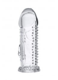 Прозрачная насадка на пенис с шипиками и коготком - 13,5 см. - A-toys - в Туле купить с доставкой