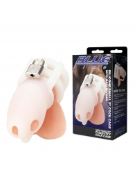Белая клетка для пениса Silicone Small 2 in Cock Cage With Ball Divider - BlueLine - купить с доставкой в Туле