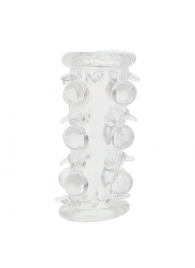 Прозрачная насадка на пенис с шипами и бугорками JELLY JOY LUST CLUSTER CLEAR - Dream Toys - в Туле купить с доставкой