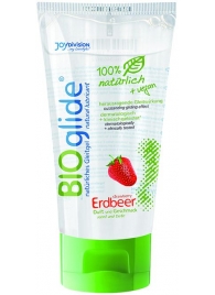 Гель-смазка на водной основе с ароматом клубники BioGlide - 80 мл. - Joy Division - купить с доставкой в Туле