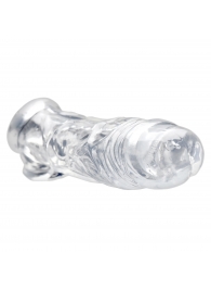 Прозрачная насадка для увеличения члена Realistic Clear Penis Enhancer and Ball Stretcher - 20,3 см. - XR Brands - в Туле купить с доставкой